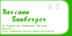 mariann bamberger business card